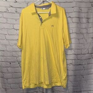 Travis Mathew Polo Shirt Men’s Size XXL Yellow Short Sleeve Casual Collar Golf